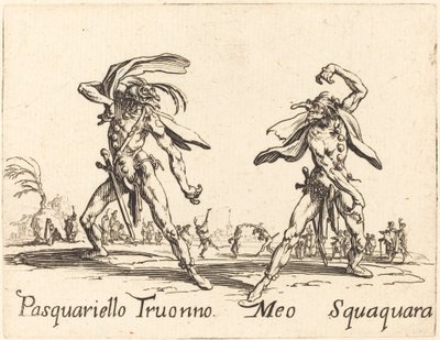 Pasquariello Truonno ve Meo Squaquara by Jacques Callot
