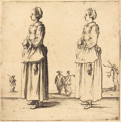 Köylü Kadın, Profilde, Yüzü Sola Dönmüş by Jacques Callot