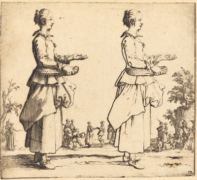 Sepetli Köylü Kadın, Profilde, Sağa Dönük, 1617 ve 1621. by Jacques Callot