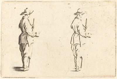 Bir Kupa ile Köylü by Jacques Callot