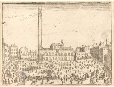 Piazza Publicca, Siena. by Jacques Callot