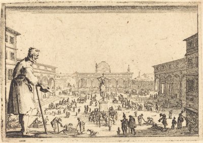 Piazza SS. Annunziata, Floransa by Jacques Callot