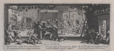 "Savaşın Sefaletleri"nden Bir Çiftliğin Yağmalanması by Jacques Callot