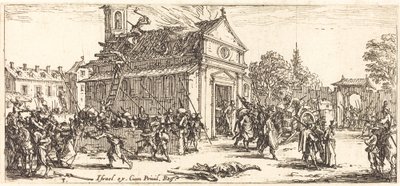Manastırı Yağmalamak, c. 1633. by Jacques Callot