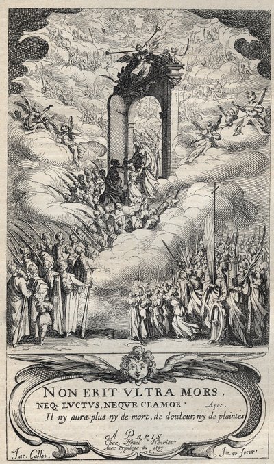 Cennetin kapısında acele eden azizler ve azizler - kompozisyon ve gravür Jacques Callot (1592-1635) by Jacques Callot