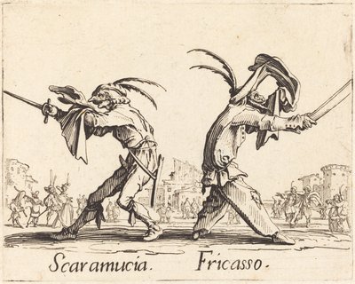Scaramucia ve Fricasso by Jacques Callot