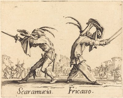 Scaramucia ve Fricasso by Jacques Callot