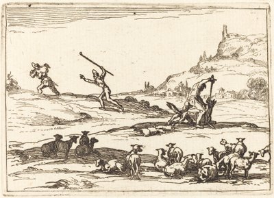 Sürülerini Savunan Çobanlar by Jacques Callot