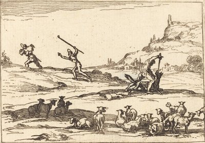 Sürülerini Savunan Çobanlar by Jacques Callot