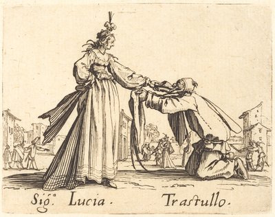 işaretler Lucia ve Trastullo by Jacques Callot