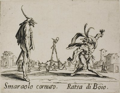Smaraolo cornuto - Ratsa di Boio, Balli di Sfessania'dan plaka 4 by Jacques Callot