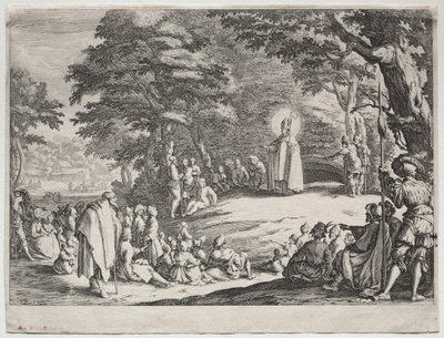 Bir Ormanda Vaaz Aziz Amand. by Jacques Callot