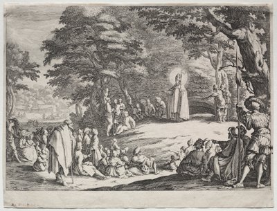 Bir Ormanda Vaaz Eden Aziz Amo by Jacques Callot