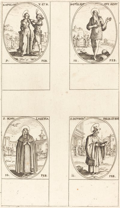 Aziz Apollonia; Aziz Guillaume; Aziz Scholastica; Aziz Satürnin by Jacques Callot
