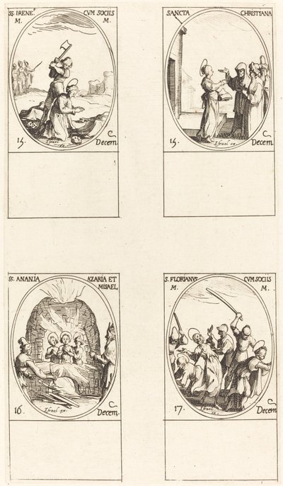 Aziz Bibiana; Aziz Birinus; Aziz Barbara; Aziz Sabbas by Jacques Callot