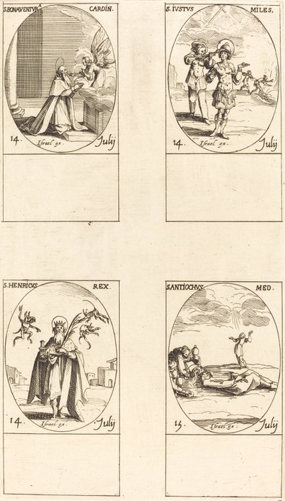 Aziz Bonaventura, Aziz Justus, Aziz Henry, İmparator, Aziz Antiochus. by Jacques Callot