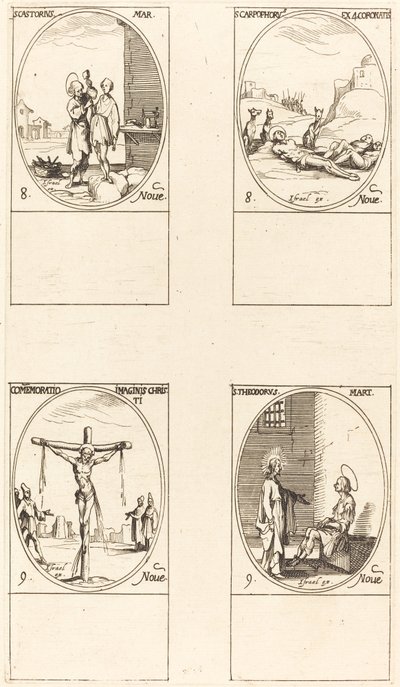 Aziz Castorius, Aziz Carpophorus ve Taçlı Dört Şehit, Resmin Anılması. by Jacques Callot