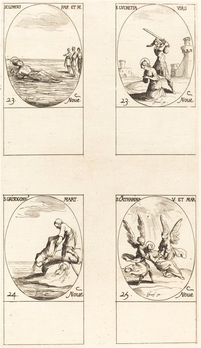 Aziz Clement; Aziz Lucretia; Aziz Chrysogonus; Aziz Catharine by Jacques Callot