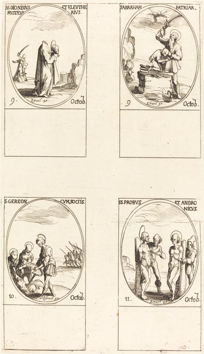 St. Dionysius, Rusticus ve Eleutherius St. İbrahim; St. Gereon ve Yoldaşlar; St. profesyonel by Jacques Callot