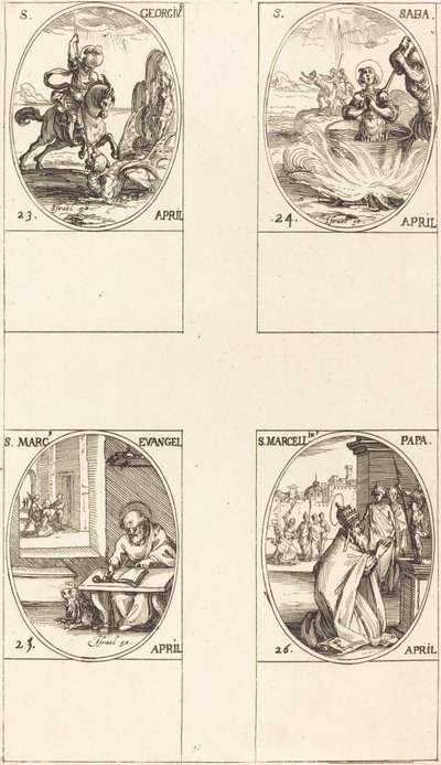 Aziz George; Aziz Sabas; Aziz Mark, Evangelist; Aziz Marcellin by Jacques Callot