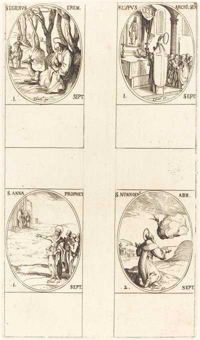 Aziz Giles; Aziz Lupus; Aziz Anne; Aziz Nonnosus by Jacques Callot