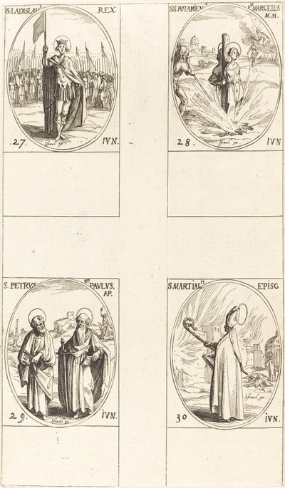 Aziz Ladislas; St. Potamiana ve Marcella; St. Peter ve Paul, Havariler; Aziz Martial by Jacques Callot