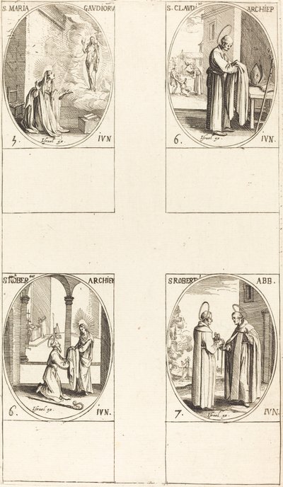 St. Maria Gaudioru; St. Claudius; St. Norbert; St. Robert by Jacques Callot
