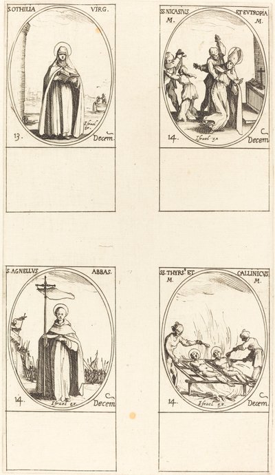 Aziz Othilia; St. Nicasius ve Ötropya; Aziz Agnelus; St. Thyrs