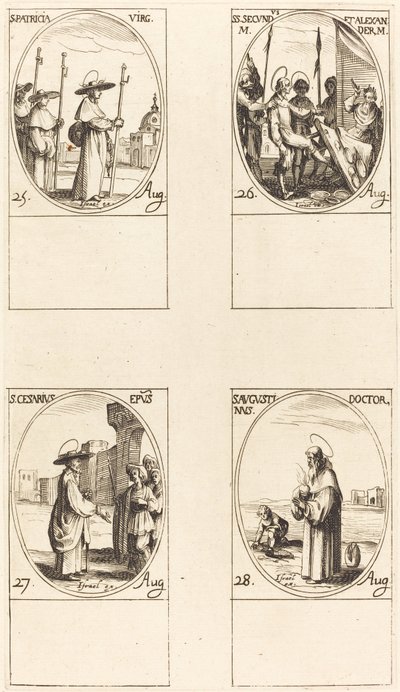 St. Patricia, St. İkinci ve İskender Sezarius Augustine by Jacques Callot