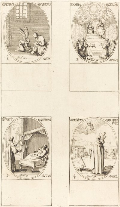 Aziz Peter, Havari; Meleklerin Aziz Meryemi; Aziz Stephen Cesedinin Keşfi; Aziz Dom by Jacques Callot