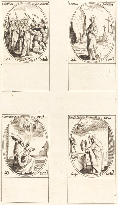 Aziz Ursula ve Sahabeler; Aziz Mary Salome; Aziz Severinus; Aziz Maglorius by Jacques Callot