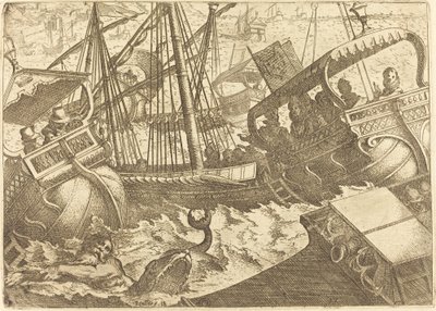 Barselona Sahili Açıklarında Fırtına by Jacques Callot