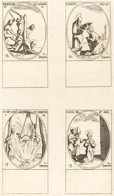 St. Maxentius ve Leander; St. Sergius ve Paul; St. Eustratius ve Orestes; Aziz Lucy by Jacques Callot