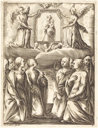 Bakire ve Çocuğun Hayranlığı by Jacques Callot