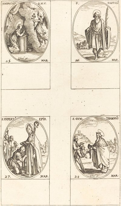 Duyuru; Aziz Castulus; Aziz Rupert; Aziz Gontran by Jacques Callot