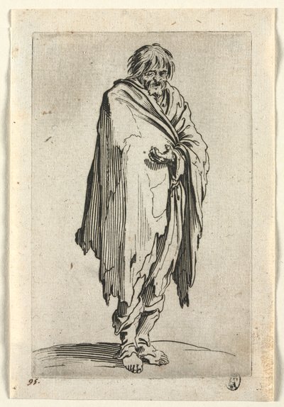 Dilenciler: Şapkasız ve Ayakkabısız Dilenci by Jacques Callot