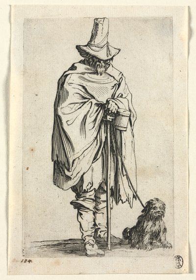 Dilenciler: Köpeğiyle Kör Adam by Jacques Callot