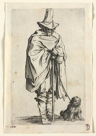 Dilenciler: Köpeğiyle Kör Adam, c. 1623. by Jacques Callot
