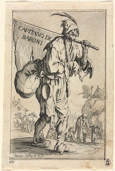 Dilenciler: Frontispiece: Baronların Kaptanı by Jacques Callot