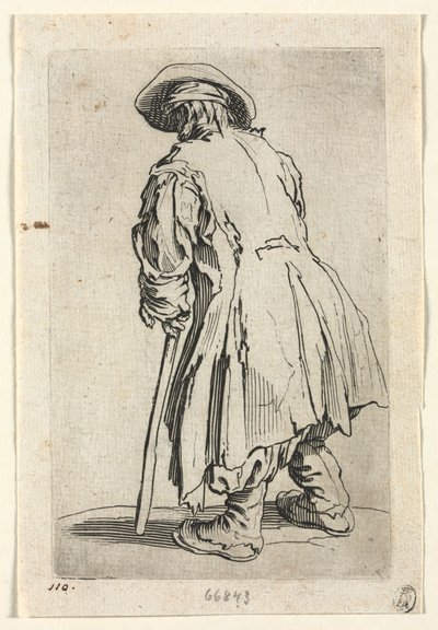 Dilenciler: Tek Koltuk Değneğindeki Yaşlı Dilenci by Jacques Callot