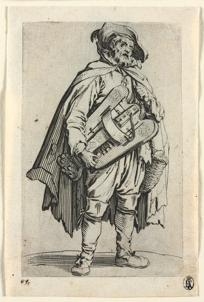 Dilenciler: Hurdy-Gurdy Oyuncu by Jacques Callot