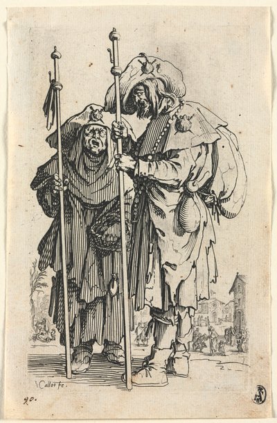 Dilenciler: İki Hacı by Jacques Callot