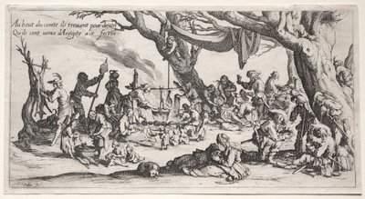 Bohemyalılar: Durma Yeri: Bohemyalıların Bayramı, c.1621-1625. by Jacques Callot
