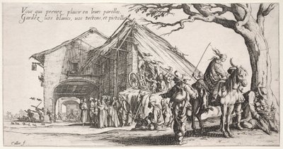 Bohemyalılar: Durma Yeri: Falcı, c. 1621-1625. by Jacques Callot