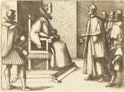 Toskana Elçisi Kraliçeye Teşekkür Eder, 1612. by Jacques Callot