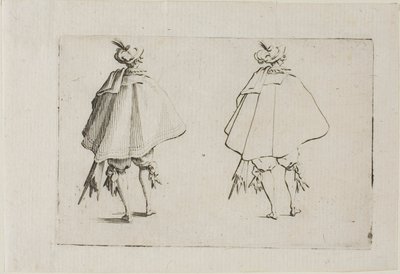 Kaprislerden Arkadan Görülen Büyük Paltolu Beyefendi by Jacques Callot