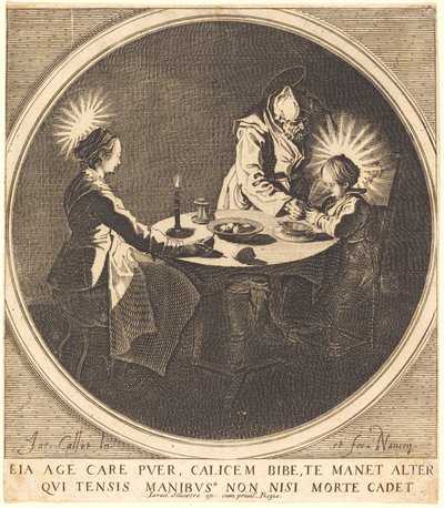 Kutsal Aile Masada by Jacques Callot