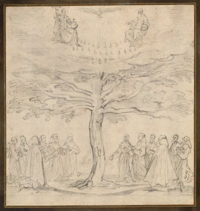 Fransiskenlerin Taptığı Hayat Ağacındaki Kutsal Üçlü by Jacques Callot
