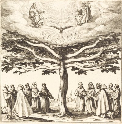 Fransiskenlerin Taptığı Hayat Ağacındaki Kutsal Üçlü by Jacques Callot