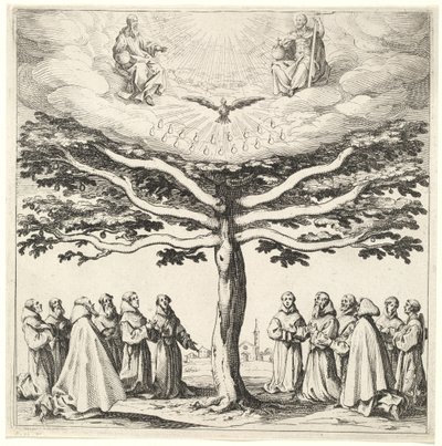 Fransiskenlerin Taptığı Hayat Ağacındaki Kutsal Üçlü by Jacques Callot